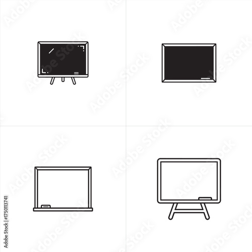 Vector art of four blackboards in a grid