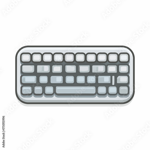 Sleek Keyboard Icon in Monoline Style