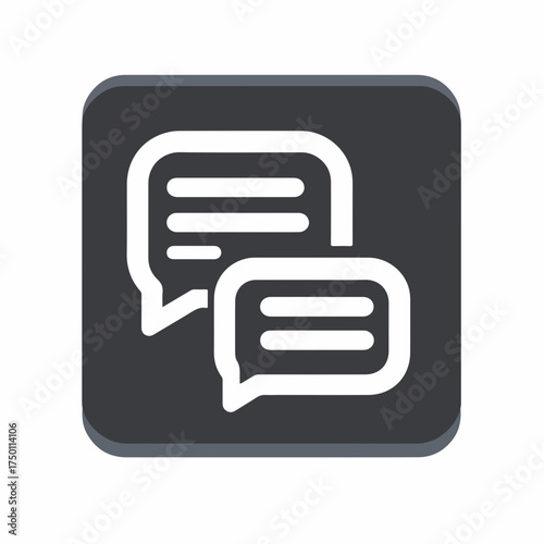 Bold Language Pictogram in Flat Design