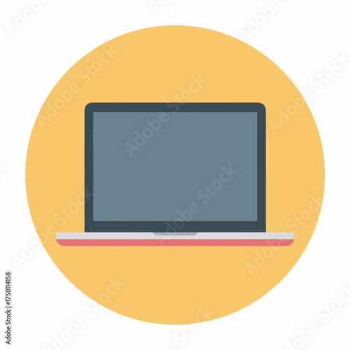 Sleek Laptop Icon in Duotone Design