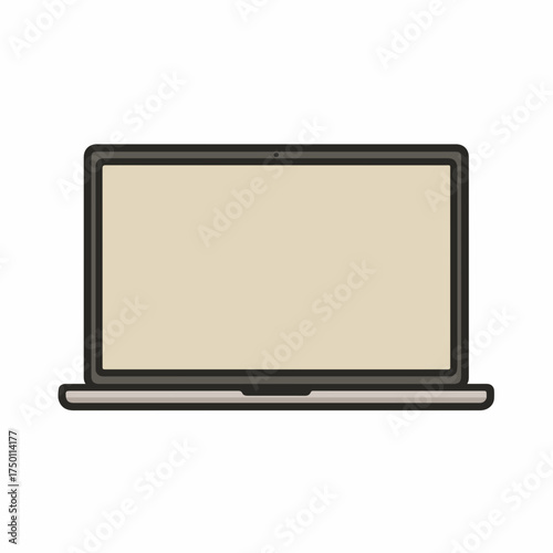 Sleek Laptop Icon in Subtle Tones