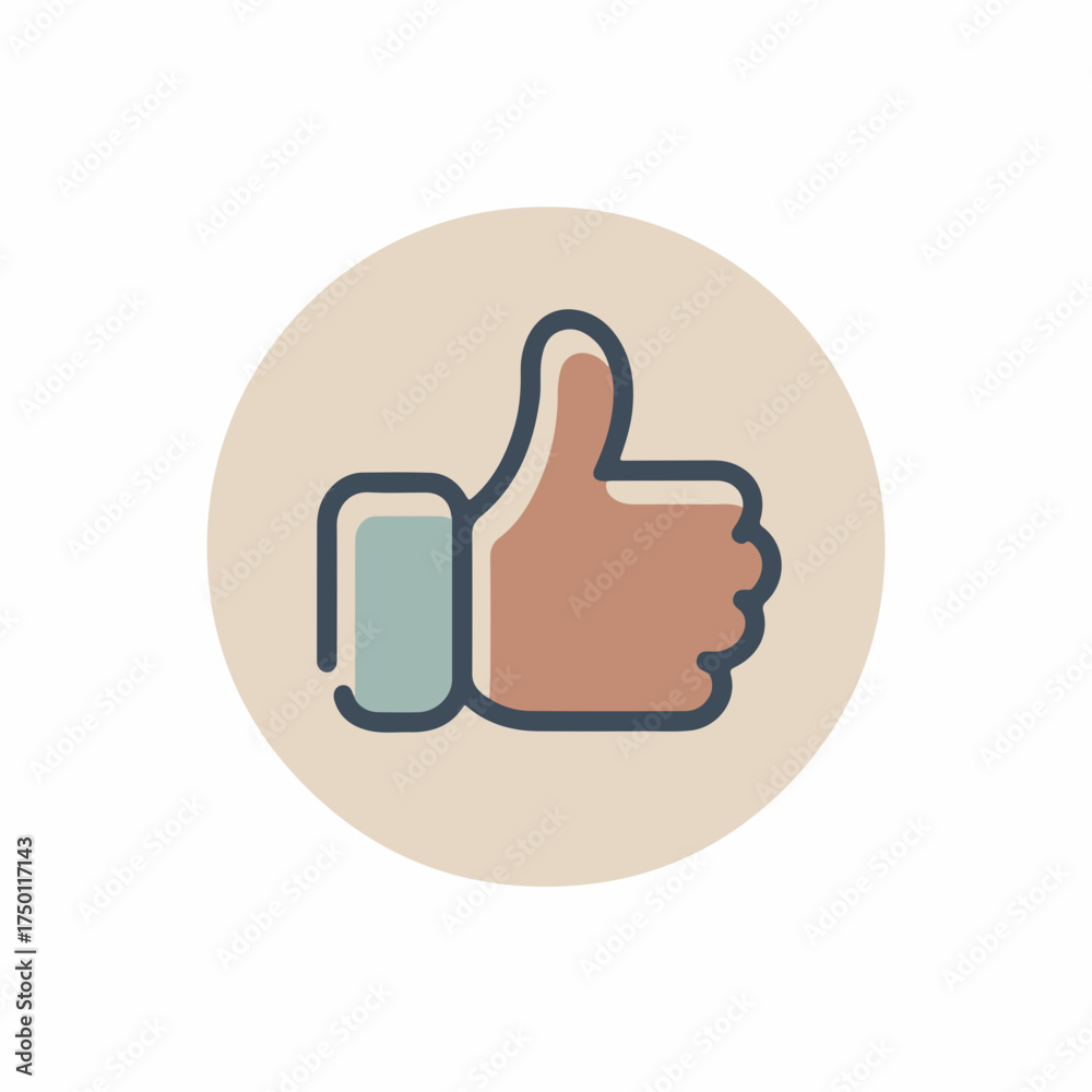 Obraz premium Minimalistic Thumbs Up Icon Design Concept