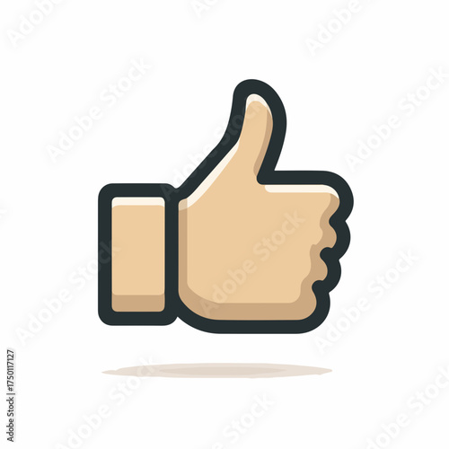 Sleek Thumbs-Up Minimalistic Icon Design