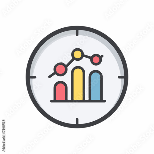 Sleek Line Chart UI Icon Design