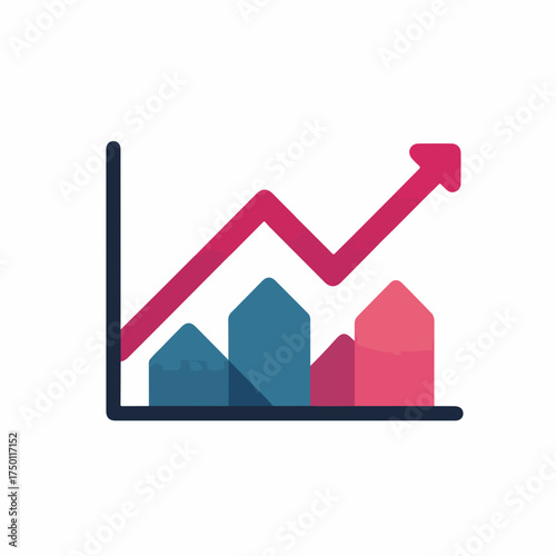 Modern Bold Line Graph Icon Design