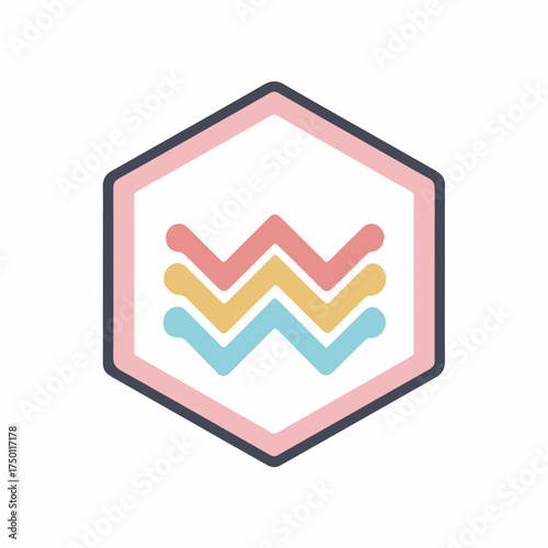 Simple Line Chart Icon in Soft Colors