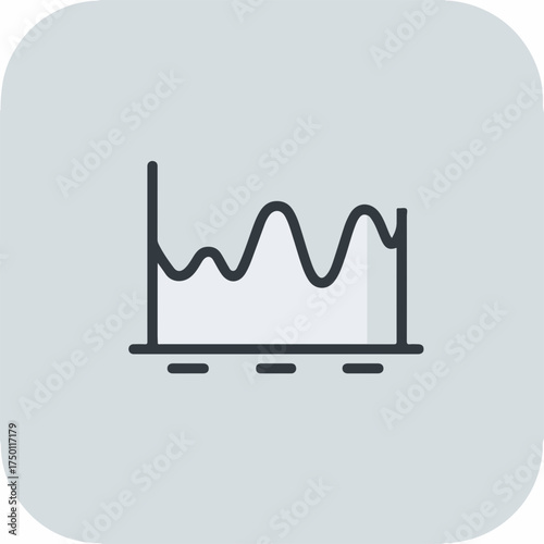 Sleek Line Chart Icon in Mono-color
