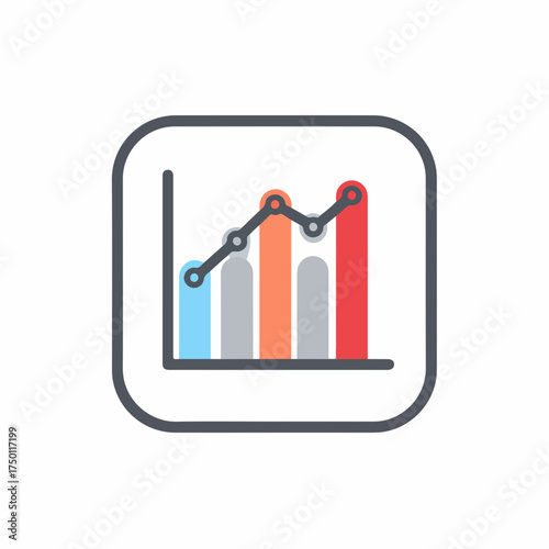 Sharp Line Chart Icon in Minimal Style