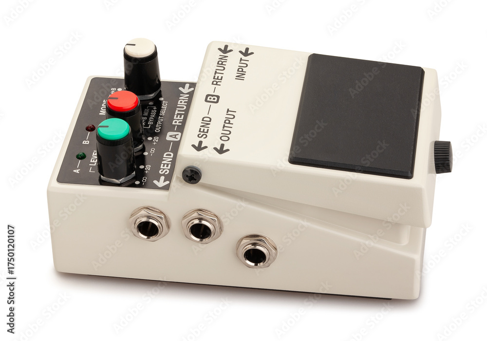 Obraz premium line selector guitar pedal path isolated on white