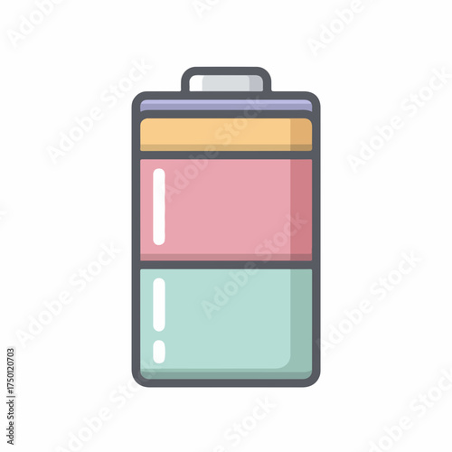 Colorful Battery Icon in Minimalist Vector Style
