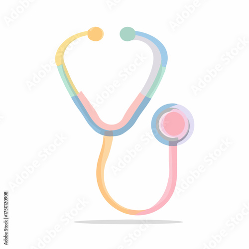 Minimalist Colored Stethoscope Vector Icon