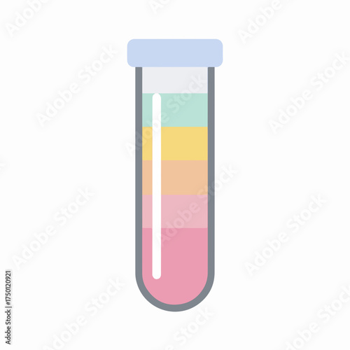 Minimalist Test Tube Icon in Flat Design