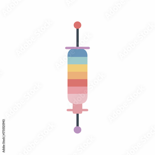 Minimalistic Colored Syringe Vector Icon Design