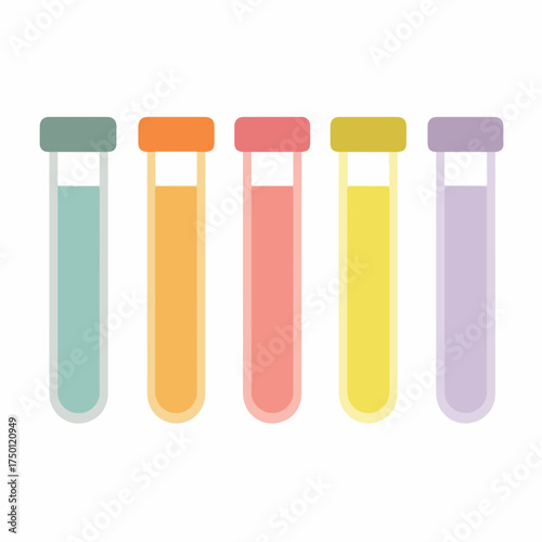 Minimalist Colored Test Tube Vector Icon