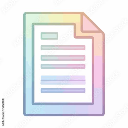 Minimalist Document Icon in Flat Style