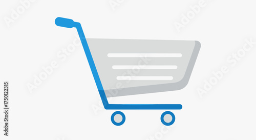 Shopping cart icon representing e-commerce and online retail, perfect for digital marketing and web design