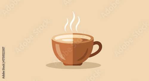 Steaming Cup of Coffee A Warm and Inviting Morning Beverage, Perfect for Relaxation and Enjoyment