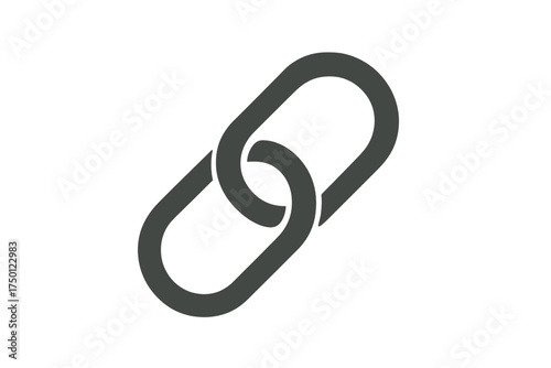 Sukkot - simple paper chain. Simple black chain link icon on white background  