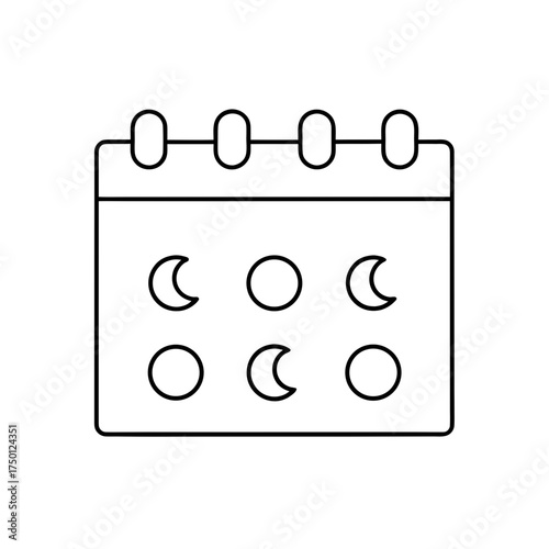 Calendar with moon phase icons