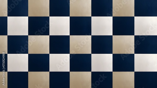 Seamless checkerboard pattern in deep navy and muted taupe with subtly textured squares, creating a high-contrast, classic, and elegant background.