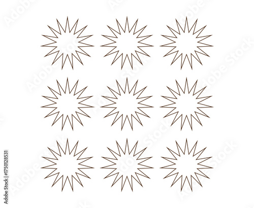 Wallpaper Mural Star Shape Outline Collection Brown Color Elements Creative Design Vector Illustration Torontodigital.ca