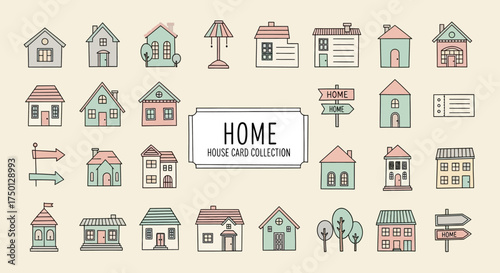 Charming Collection of Hand Drawn House Illustrations for Various Home Related Designs and Projects