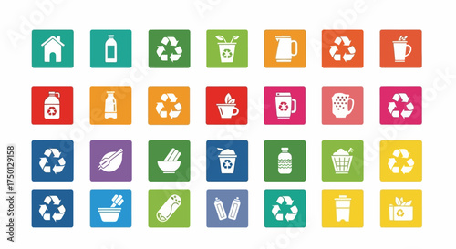 Recycling and Eco Friendly Symbols Representing Sustainable Living and Waste Reduction Efforts In A Variety Of Settings And For Different Purposes