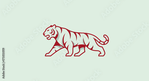Stylized Tiger Illustration: A Bold and Striking Design.