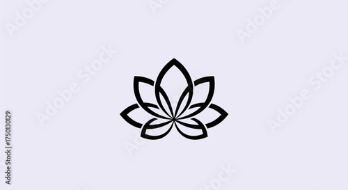 Elegant Lotus Flower Symbol: A Minimalist Design for Serenity and Balance.