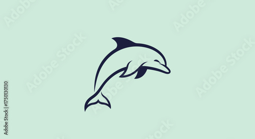Elegant Dolphin Illustration: A Symbol of Marine Grace and Intelligence.