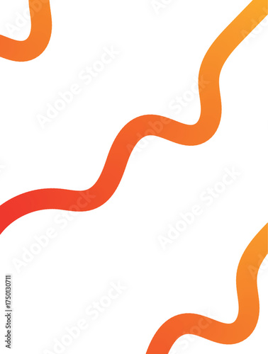 Abstract flowing orange and yellow gradient lines on a clean white background