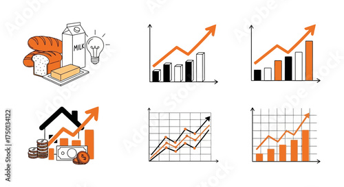 Financial Growth and Economic Indicators Illustrating Market Trends and Business Development