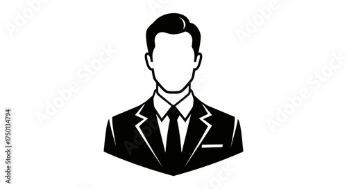Professional Man Icon Silhouette Business Formal Wear Elegant Gentleman Silhouette Style Abstract Human Figure Vector Illustration Symbol for Career Success Opportunity
