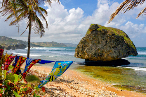 The coral-limestone Mushroom Rock at Bathsheba Beach, Saint Joseph Parish, Barbados