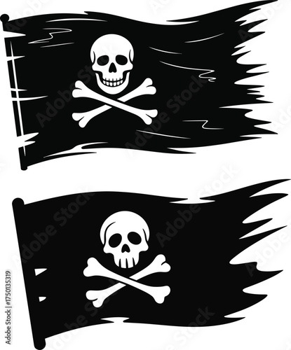 Tattered Pirate Flag SVG