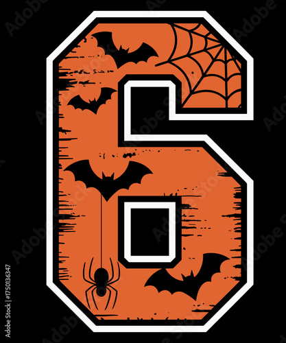 Number 6 6th Birthday Boy Six Halloween Happy Birthday