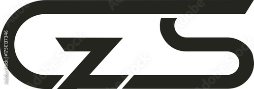 Modern GZS logo in bold, clean lines with sleek typography, sharp edges, and a dynamic icon, ideal for scalable branding in vector format.