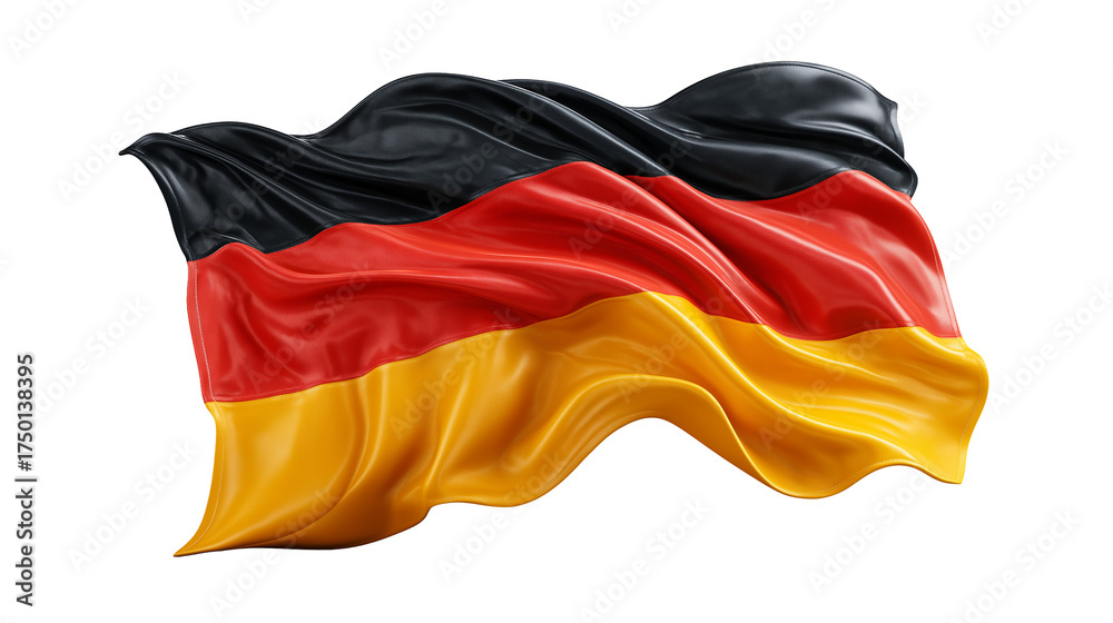 Naklejka premium flag of germany waving , isolated on white transparent background , png