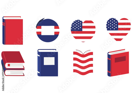 Stylized open book on a light background, vector illustration 