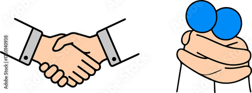 handshake and hug icons isolated on transparent background, PNG