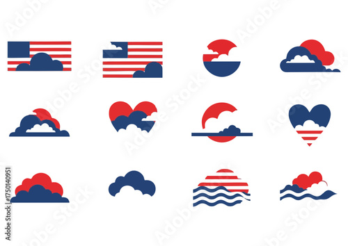 Black silhouette of a cloud on white background for weather and nature concept