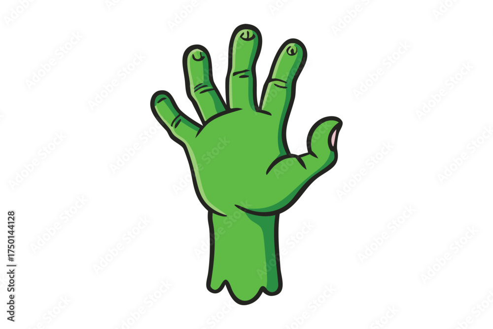 Obraz premium Zombie Hand Vector Icon – Horror Halloween Design, Scary Graveyard Illustration, Spooky Undead Symbol