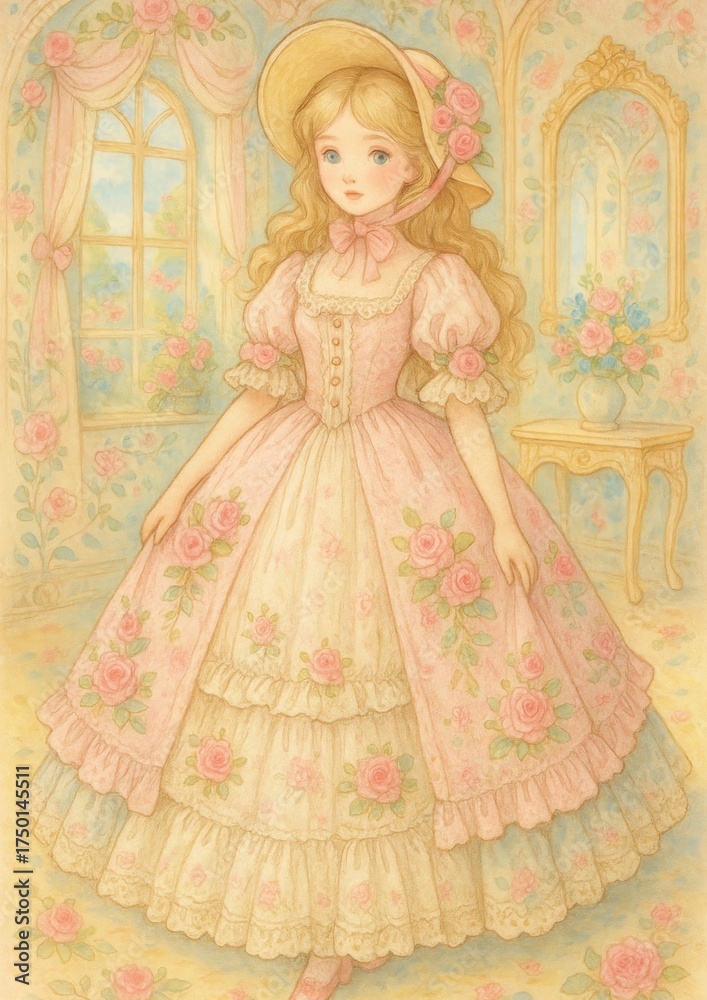 Fototapeta premium Vintage pastel floral elegance