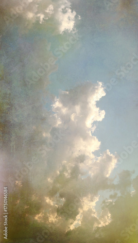 wolken texture alt retro narrativ himmel sonnenuntergang licht entspannung abendhimmel atmosphäre kontemplativ ruhe hochformat malerei