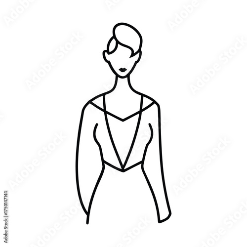 Fashion Designer Sketching Line Illustration