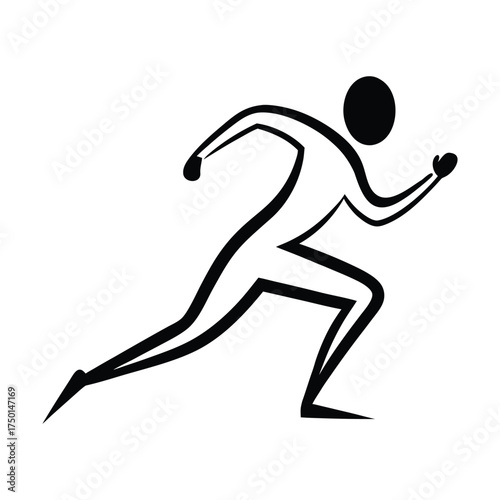 Runner in Motion Dynamic Line Illustration