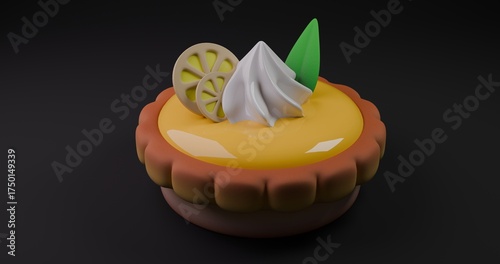 3d lemon pie of birthday cake 