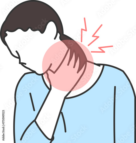 Woman with severe neck pain and muscle tension caused by poor posture