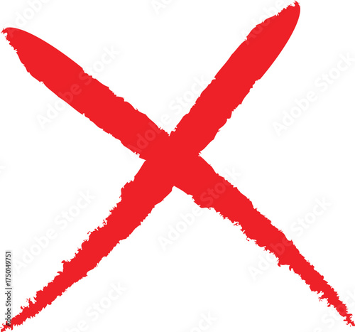 Vector art of red cross mark, symbol of rejection and error
