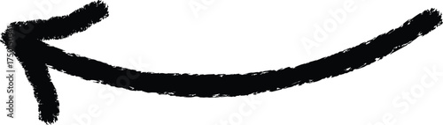 Vector art of hand drawn arrow pointing left for decoration
